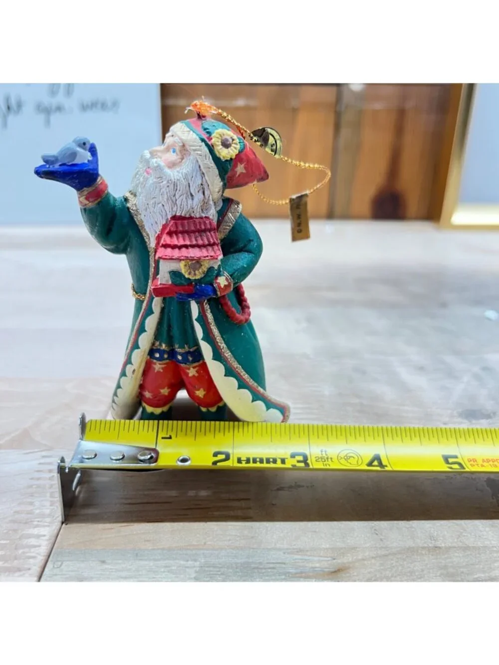 J.A. Griffith 1997 Vintage Santa Figure Bird Birdhouse Sunflower Signed Ornament